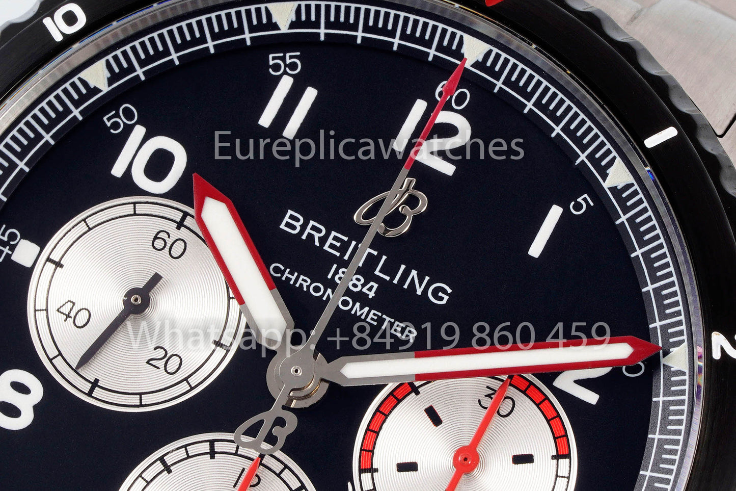 Breitling Aviator 8 AB01194A1B1X1 Quadrante Nero 1:1 Miglior Clone EF Factory Acciaio Inossidabile