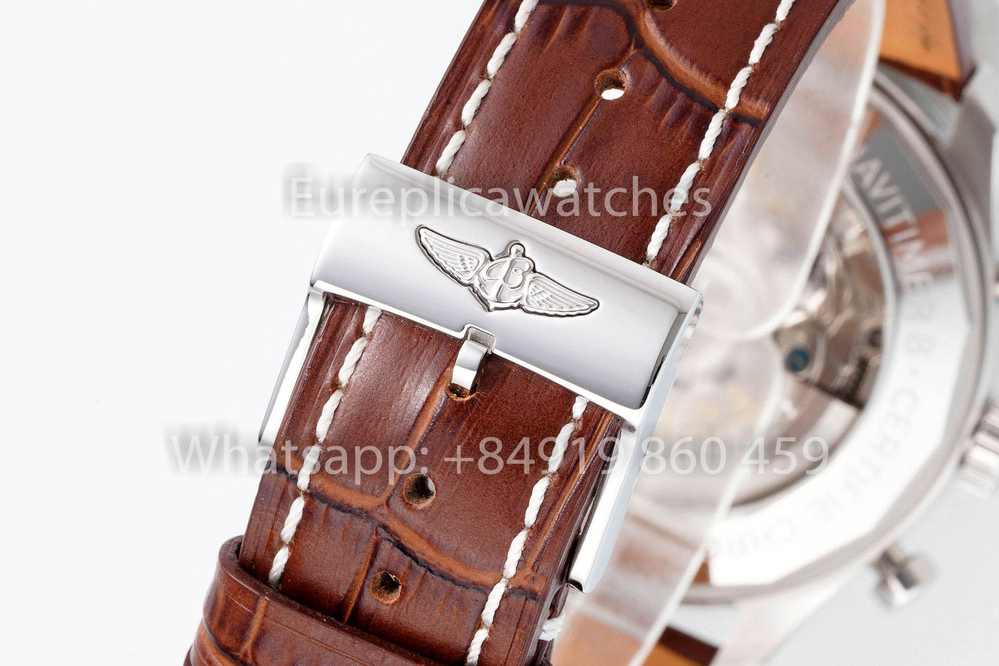 Breitling Aviator AB01194A1B1X1 Black Dial Brown Strap 1:1 Best Clone EF Factory