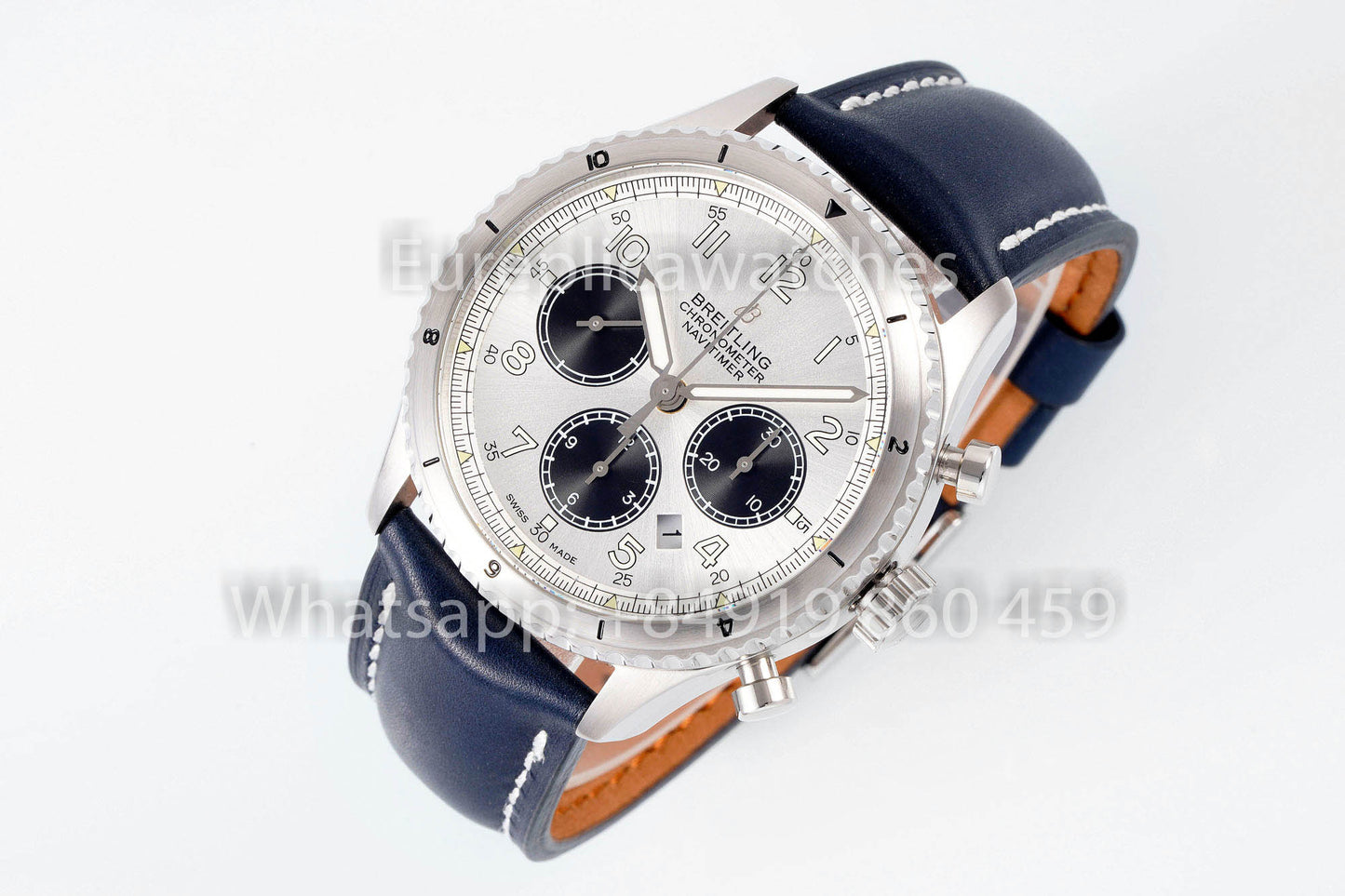 Breitling Aviator AB01194A1B1X1 Esfera blanca Correa azul 1:1 Mejor clon EF Factory