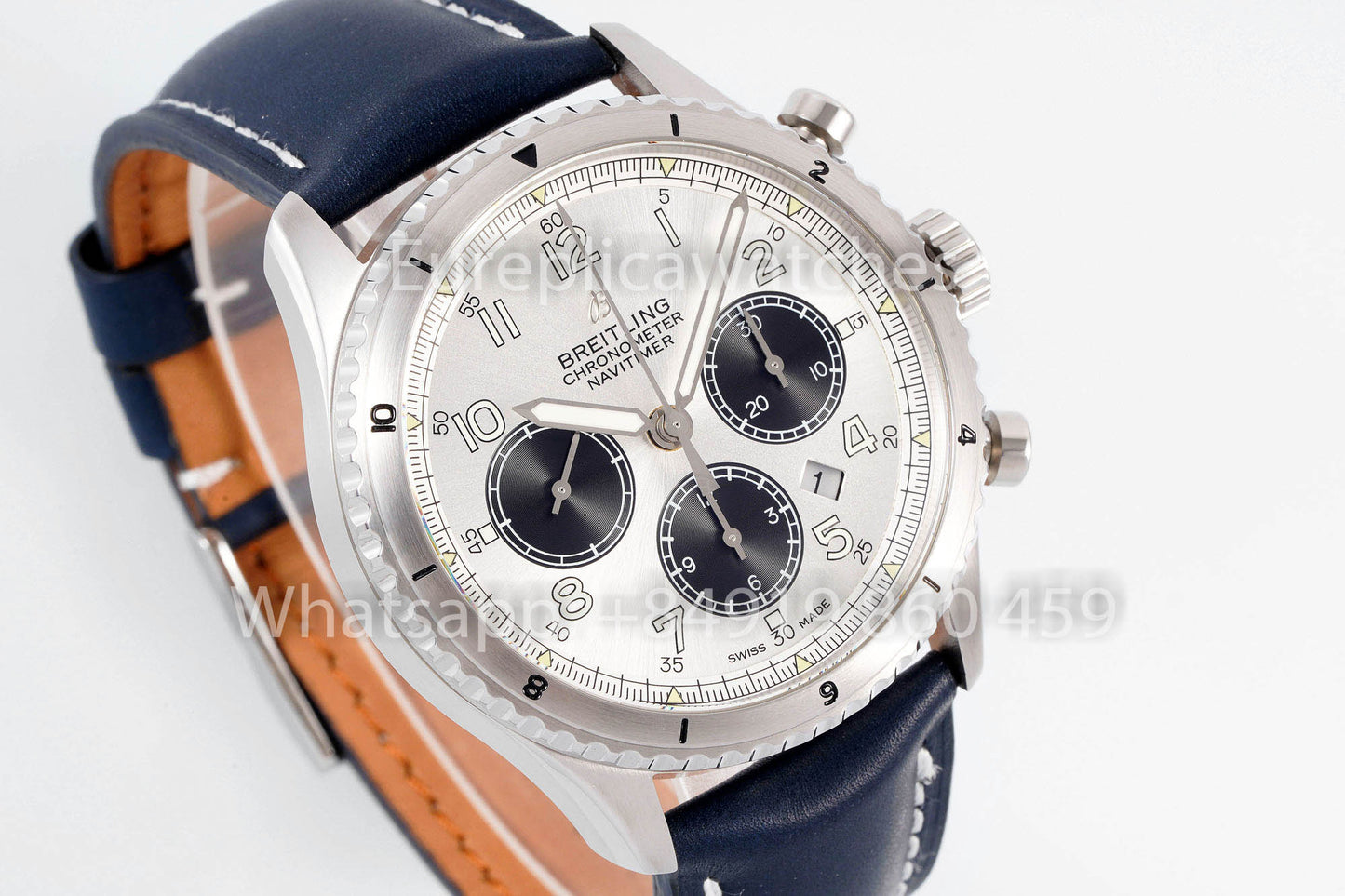 Breitling Aviator AB01194A1B1X1 Esfera blanca Correa azul 1:1 Mejor clon EF Factory