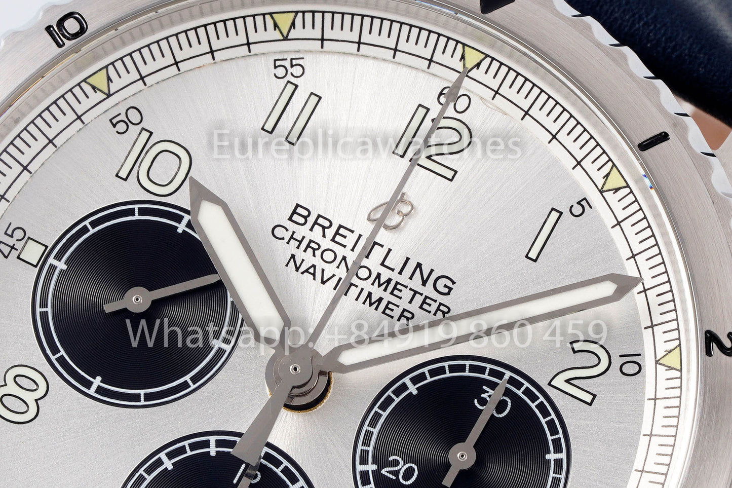 Breitling Aviator AB01194A1B1X1 White Dial Blue Strap 1:1 Best Clone EF Factory