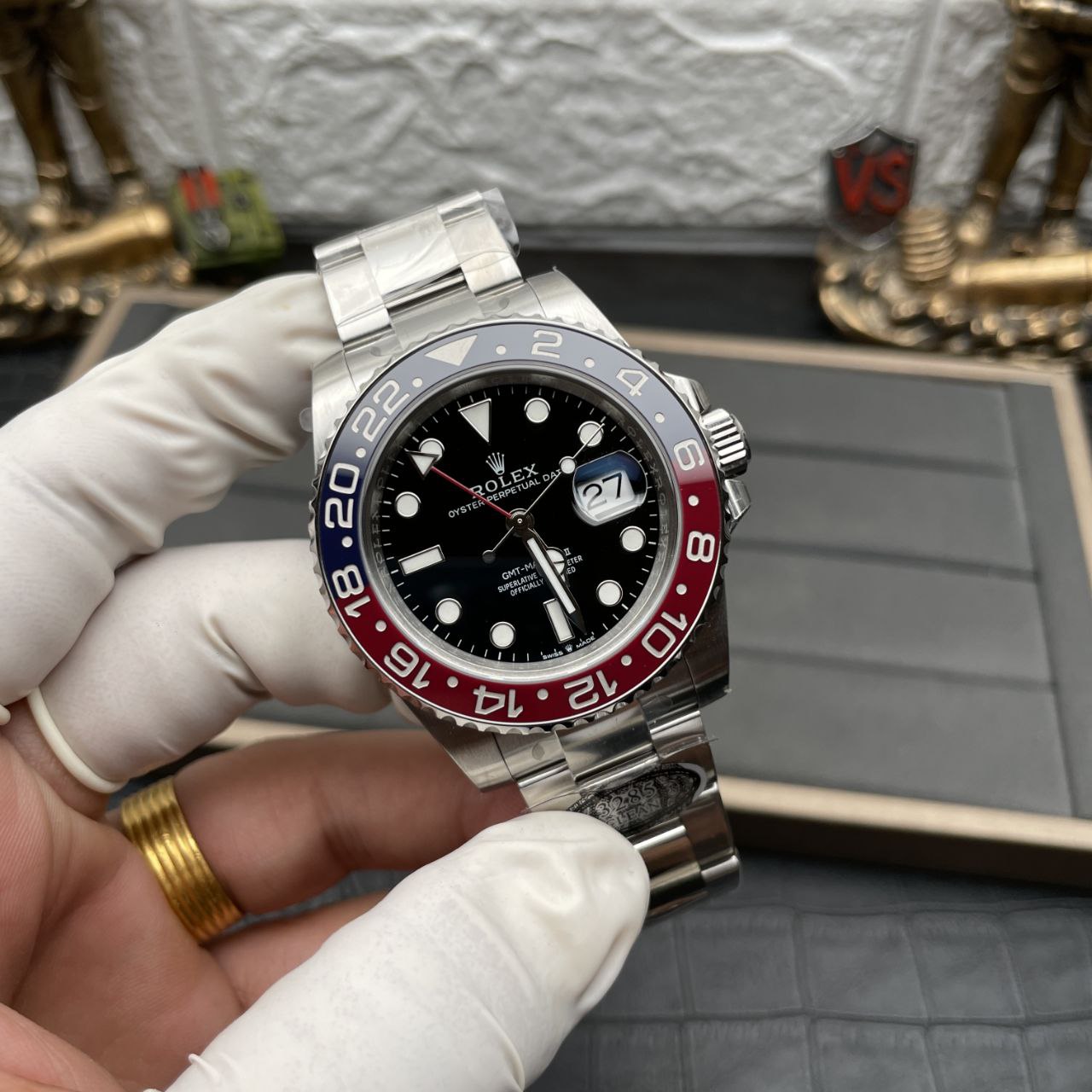 Correa Oyster para Rolex GMT Master II M126710BLRO-0001, edición superior, limpia, de fábrica, V3S, con forma circular de cola 