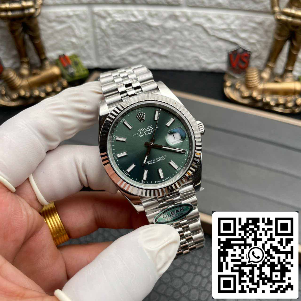 Rolex Datejust M126334-0027 41 mm Correa Jubilee Clean Factory Esfera verde menta