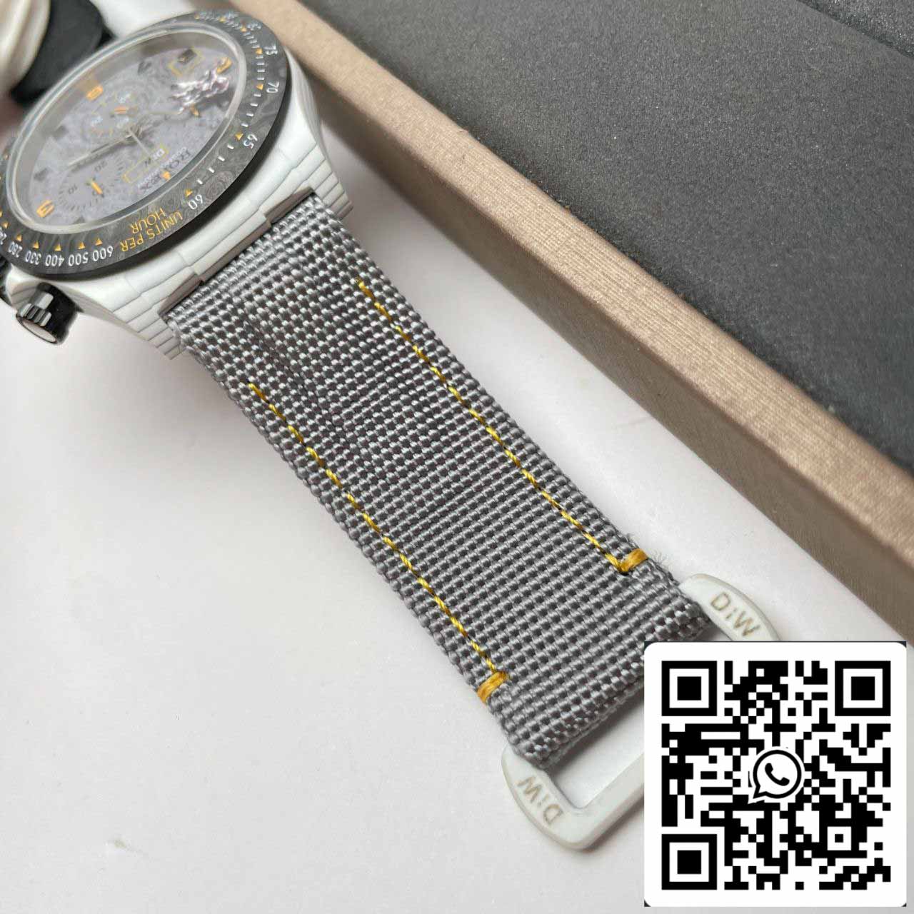 【Versione modificata DIW del movimento 4130】 Custodia in fibra di carbonio con cinturino grigio serie Rolex Cosmograph Daytona