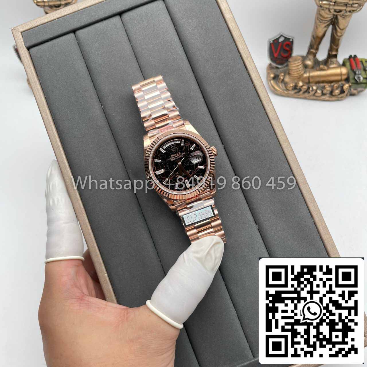 Rolex Everose Gold Day Date 40 228235-0045 1:1 Mejor edición QF Factory Esfera Eisenkiesel