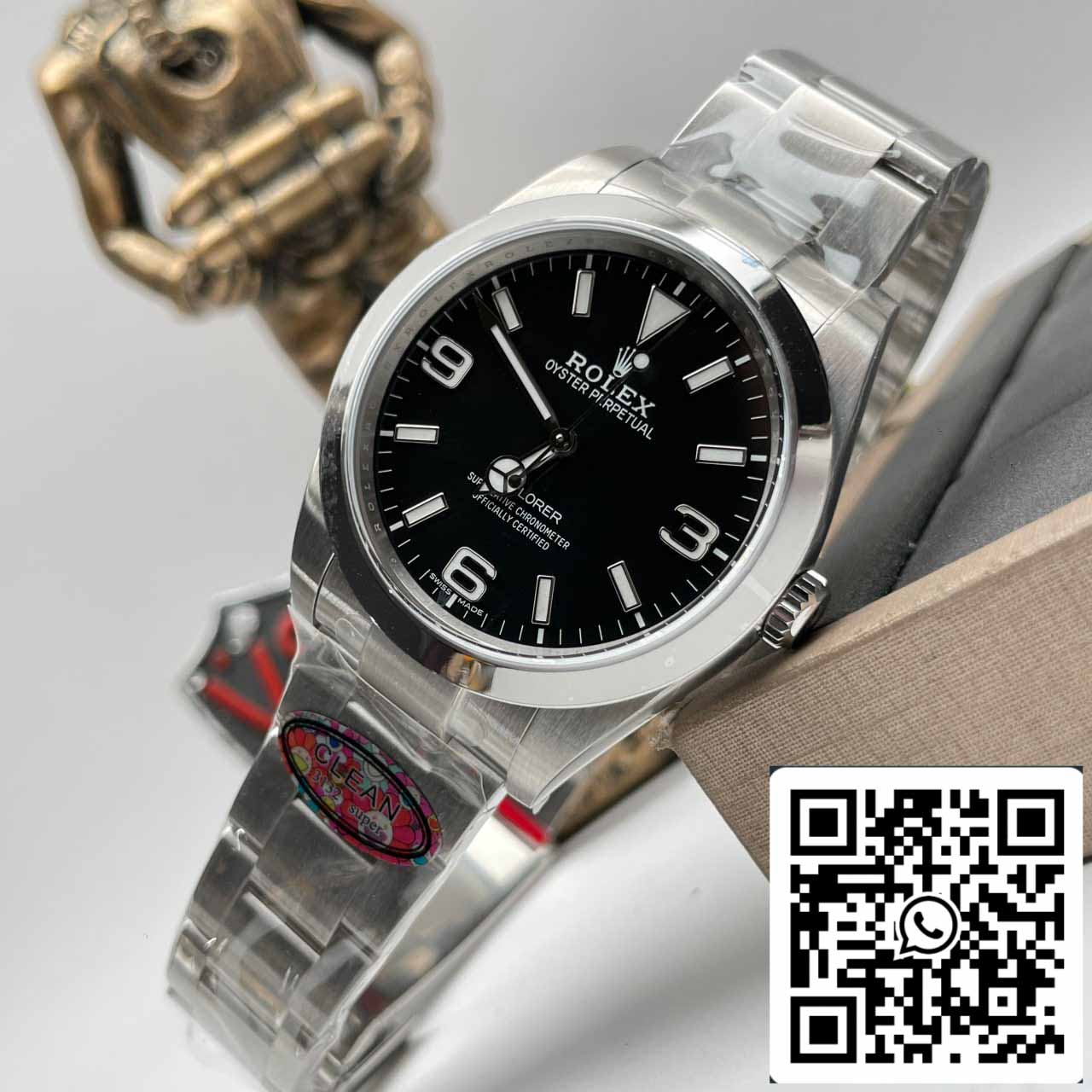 Rolex Explorer M214270 -0001 39MM 1:1 Best Edition Quadrante nero di fabbrica pulito Movimento 3132