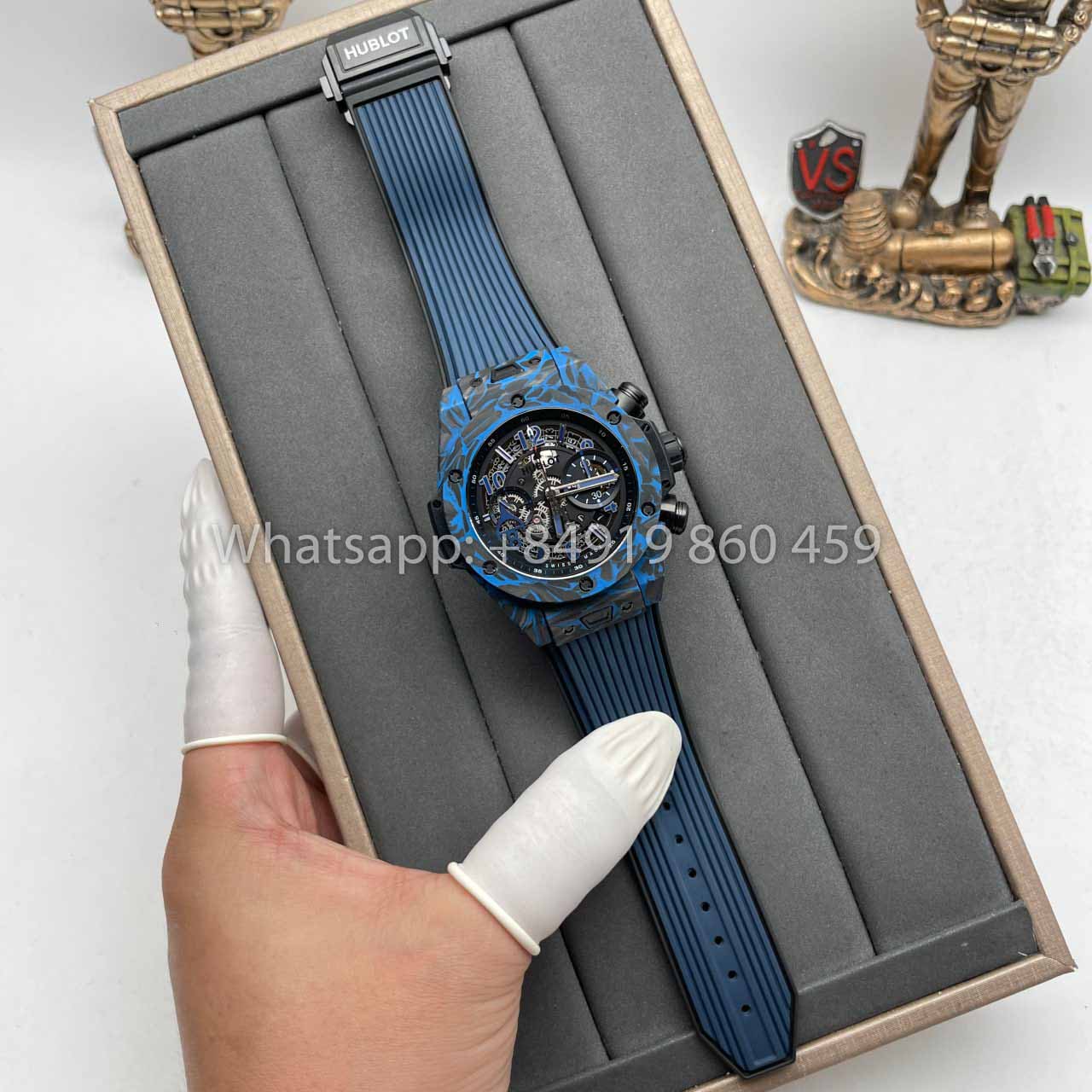 Hublot BIG BANG 1:1 Best Edition HB Factory Caja de fibra de carbono azul