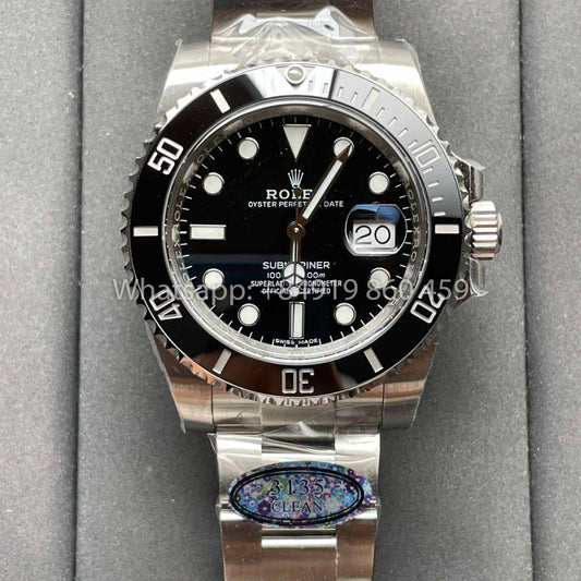 Rolex Submariner 116610LN-97200 40mm movimento 3135 Clean Factory V4 lunetta nera