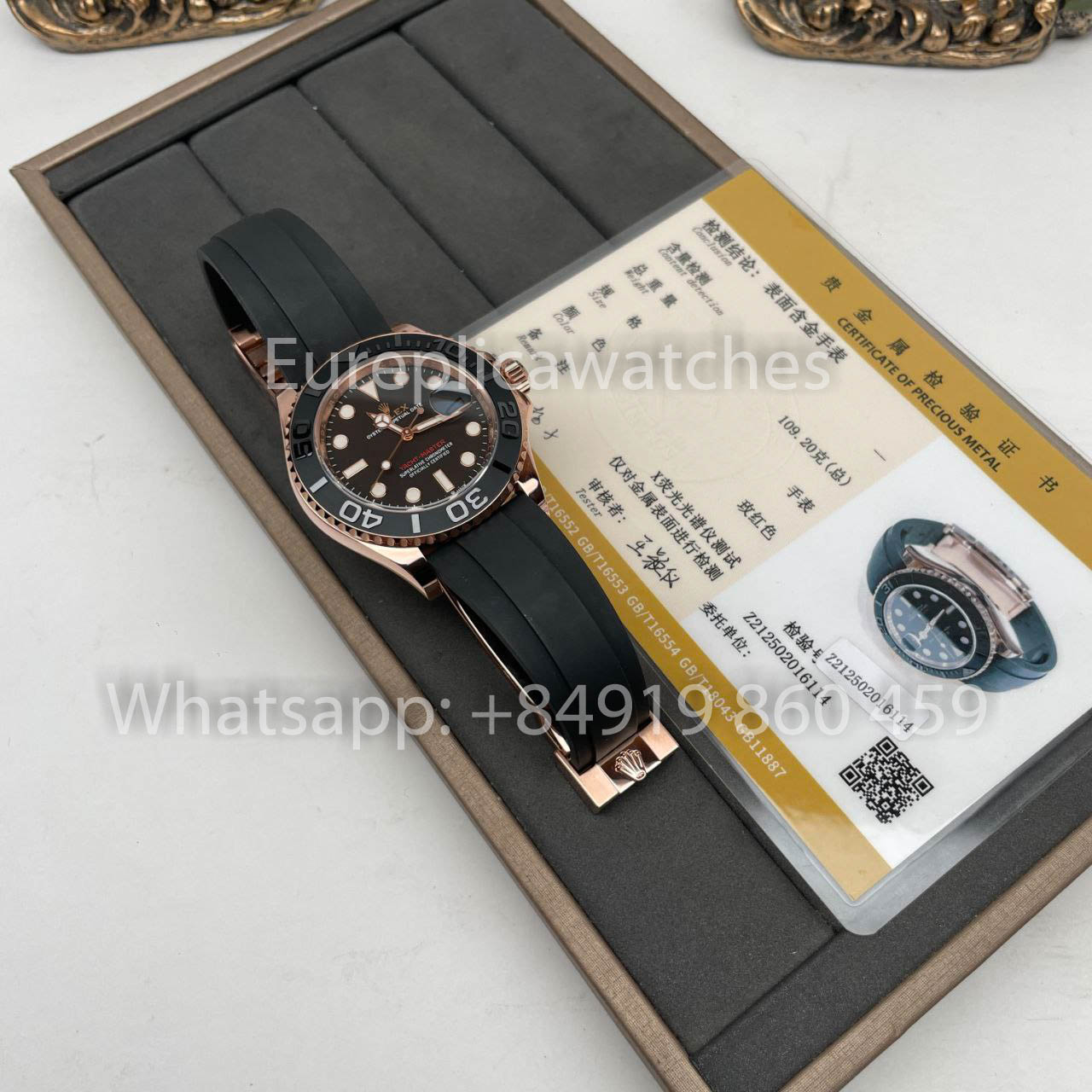 Orologio da uomo Rolex Yacht-Master 40 in oro rosa 126655-0002 rivestito in oro rosa 18k, pulito in fabbrica