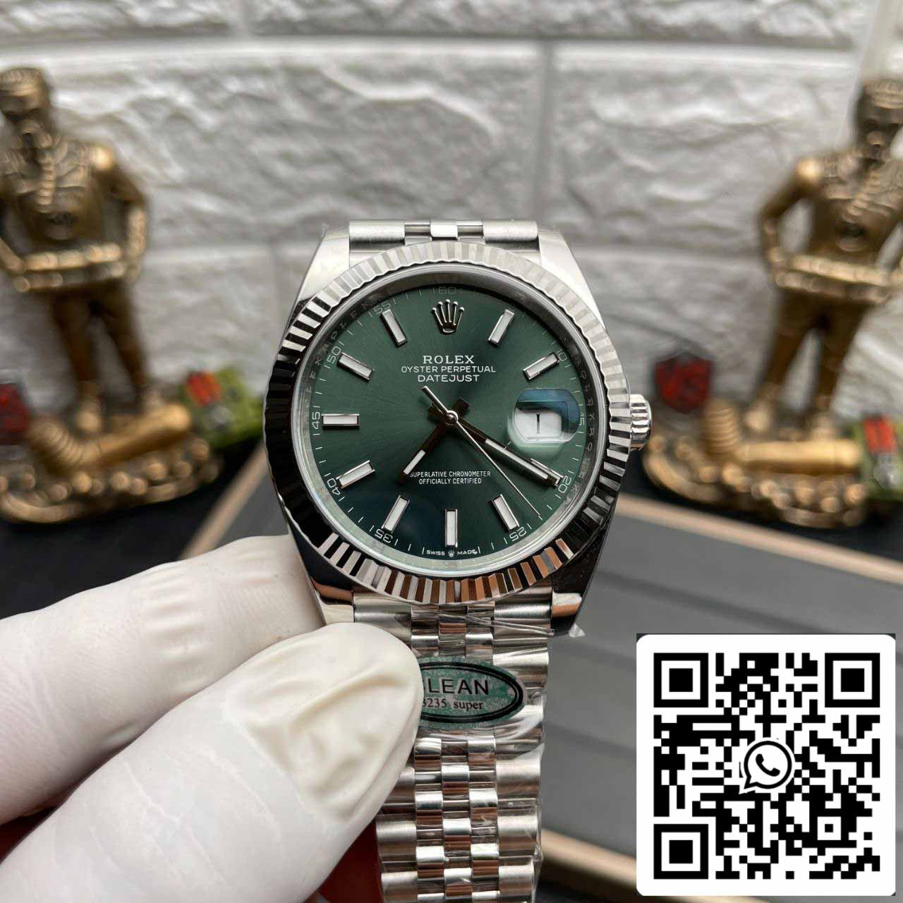 Rolex Datejust M126334-0027 41 mm Correa Jubilee Clean Factory Esfera verde menta