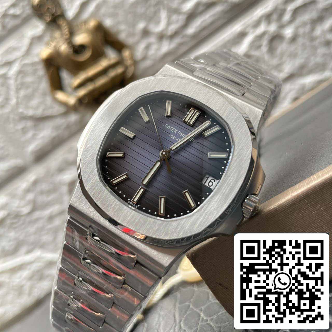 Patek Philippe Nautilus Jumbo 5711/1A-010 PF Factory 1:1 Mejor Edición Suizo ETA324 Esfera Azul