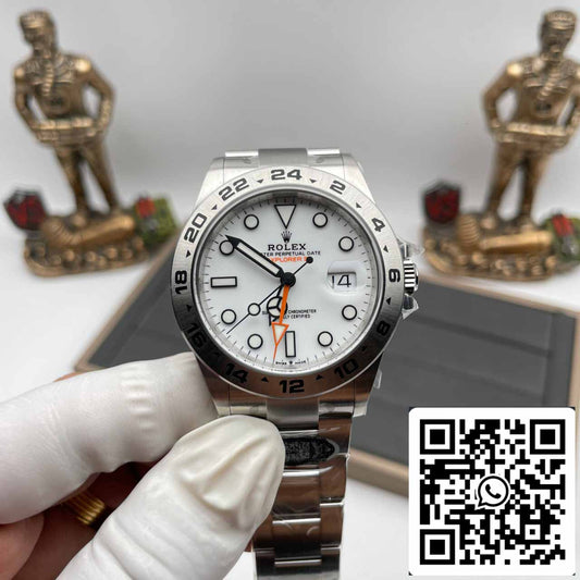 Rolex Explorer II M226570-0001 Orologio da uomo 1:1 Movimento di fabbrica pulito 3285 quadrante bianco