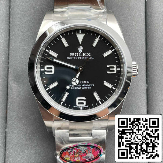 Rolex Explorer M214270 -0001 39MM 1:1 Best Edition Quadrante nero di fabbrica pulito Movimento 3132