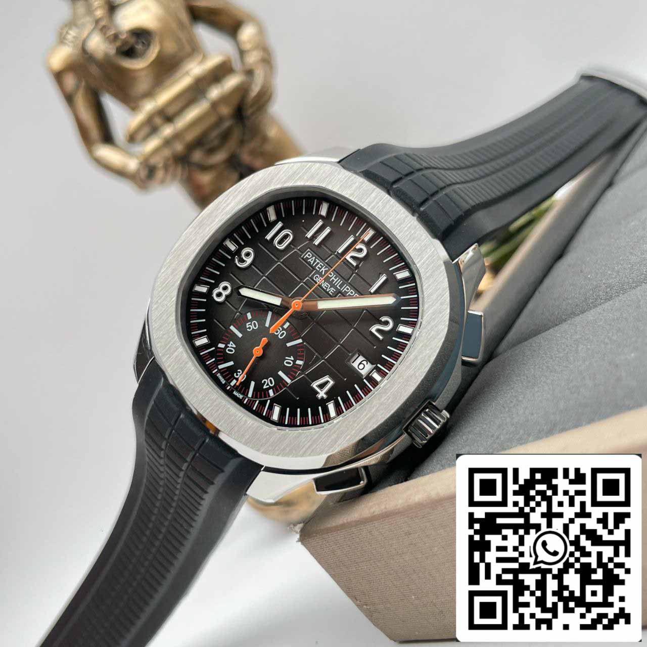 Patek Philippe Aquanaut 5968A-001 Correa de caucho negra 1:1 Mejor edición OM Factory