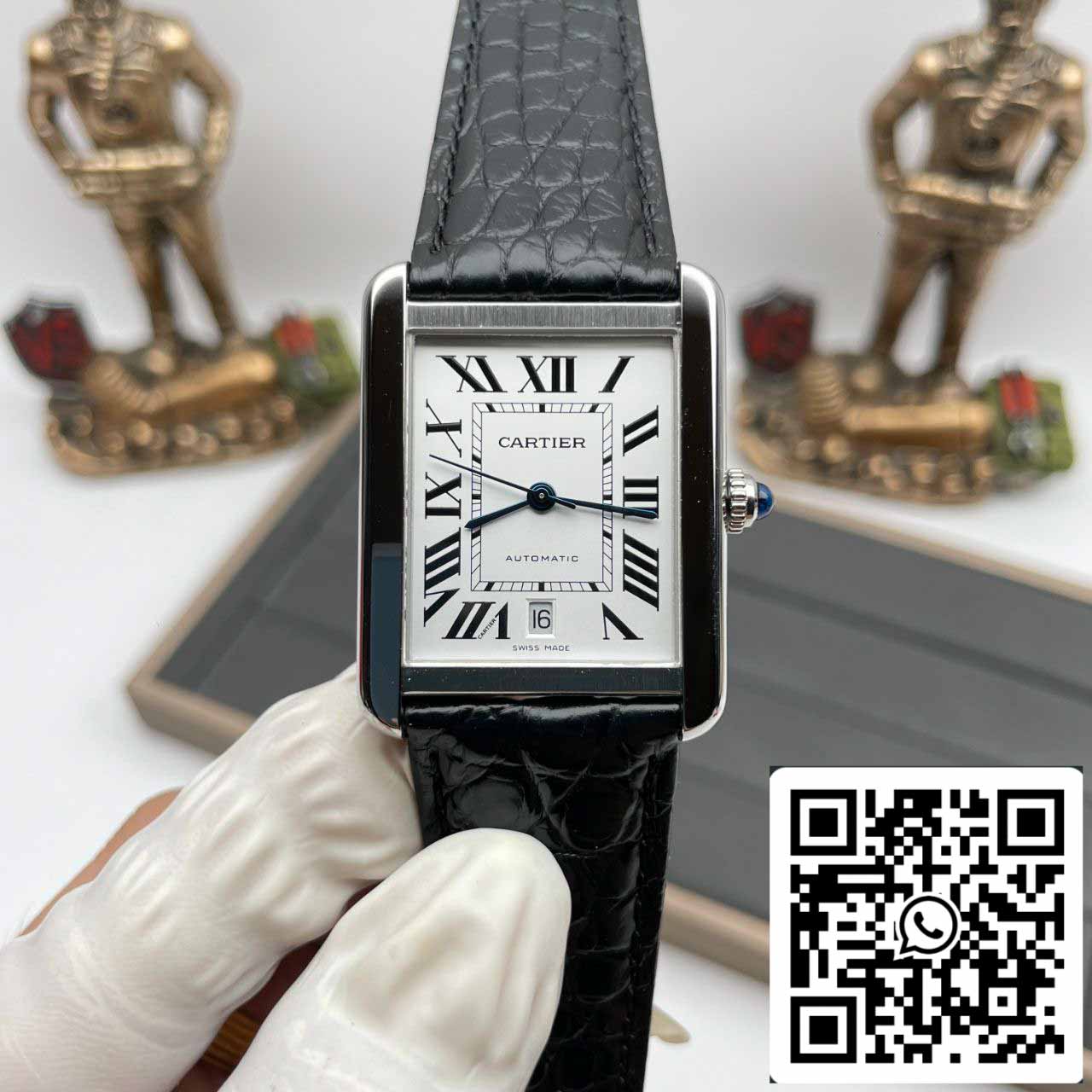 Cartier Tank W5200027 1:1 Best Edition AF Factory esfera blanca plateada