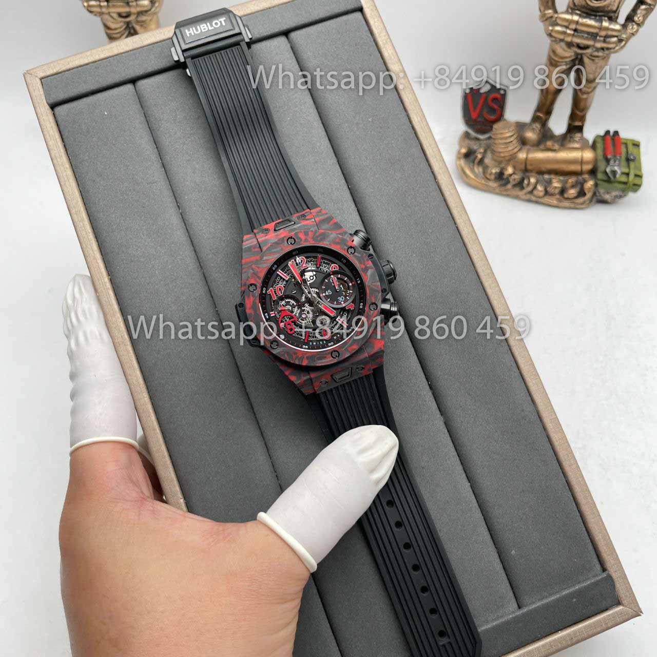 Hublot BIG BANG 411.QV.1123.NR.OVK21 1:1 Best Edition HB Factory Custodia rossa in fibra di carbonio