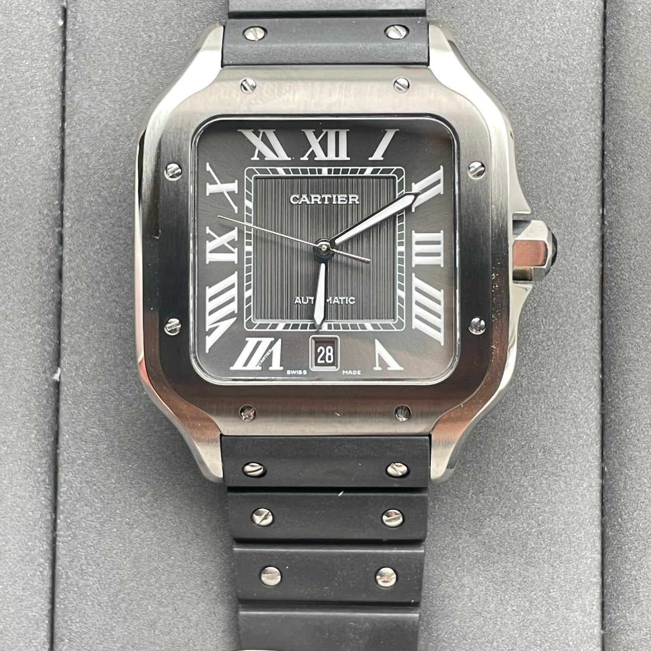 Cartier Santos WSSA0037 1:1 Best Edition GF Factory V2 Rubber Strap