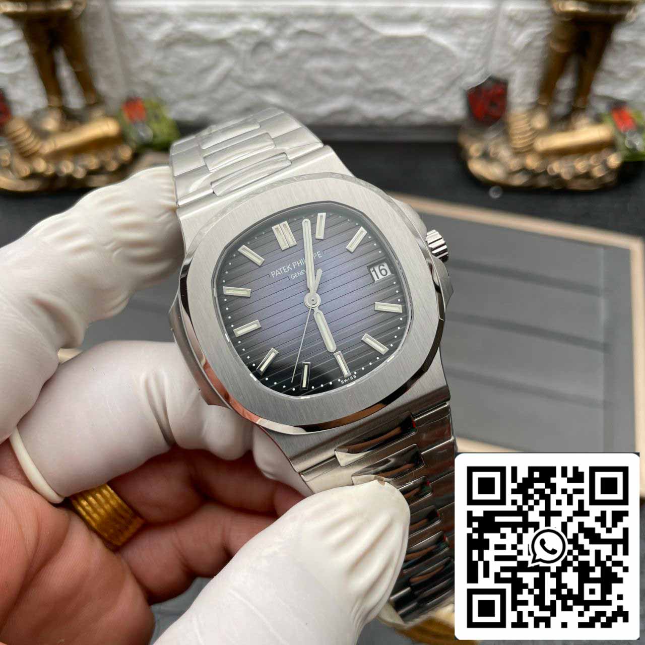 Patek Philippe Nautilus Jumbo 5711/1A-010 PF Factory 1:1 Mejor Edición Suizo ETA324 Esfera Azul