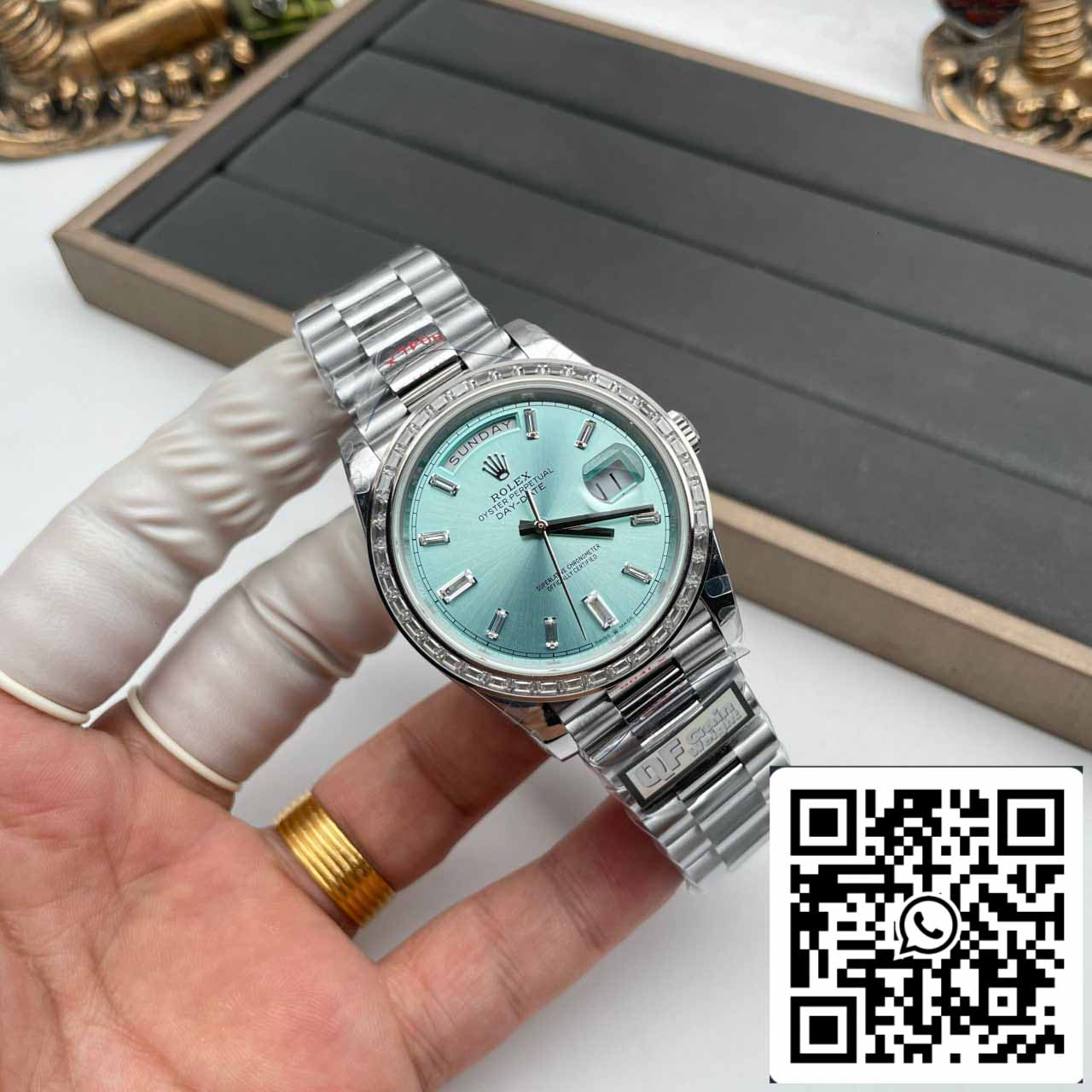 Rolex Day Date M228396tbr-0002 V5 40mm QF Factory 1:1 Best Edition quadrante Tiffany lunetta