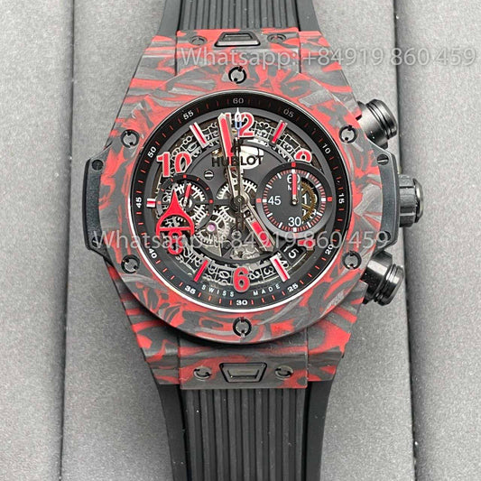 Hublot BIG BANG 411.QV.1123.NR.OVK21 1:1 Best Edition HB Factory Custodia rossa in fibra di carbonio