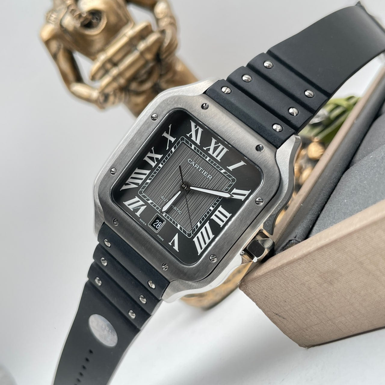 Cartier Santos WSSA0037 1:1 Best Edition GF Factory V2 Rubber Strap