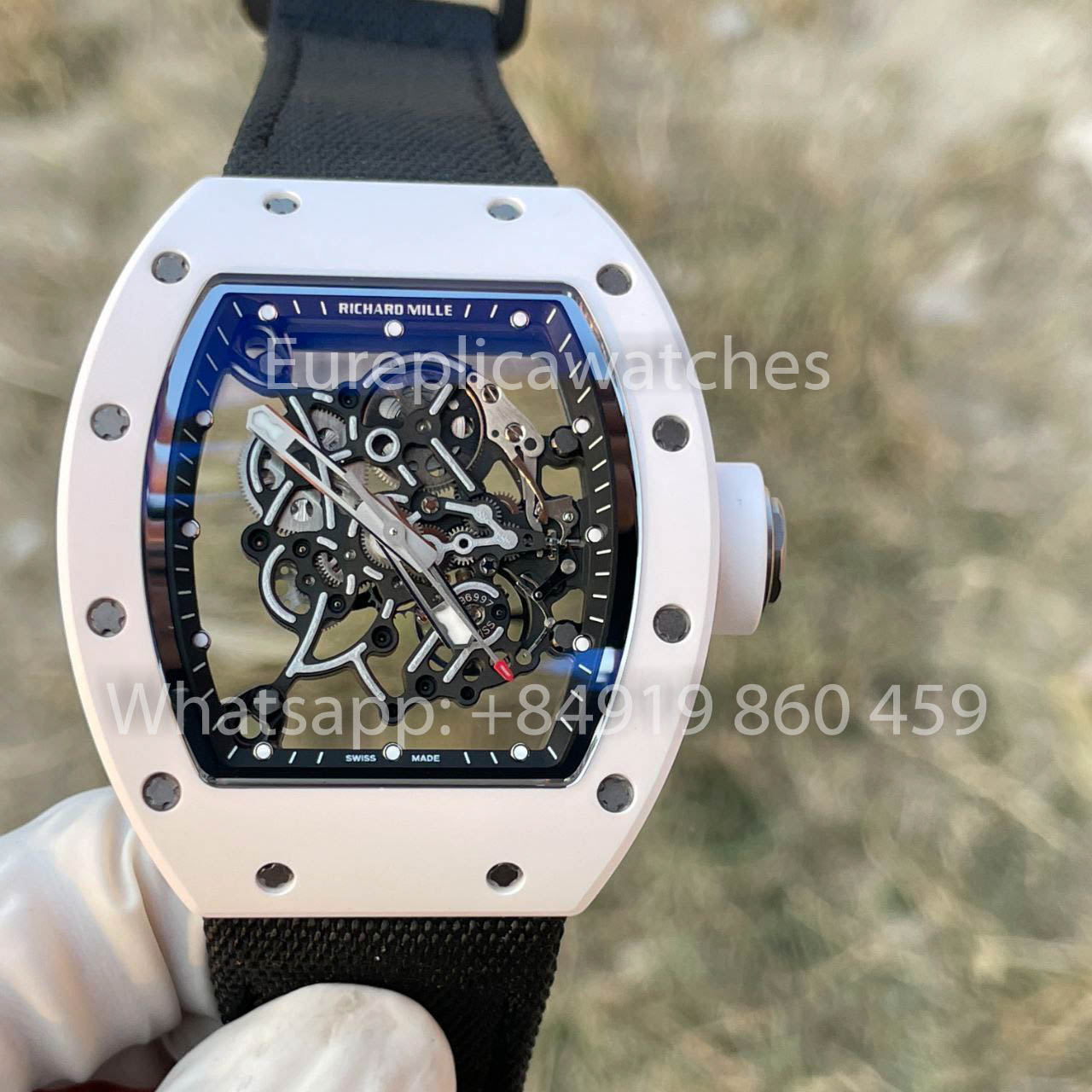 RICHARD MILLE RM055 ZF Factory Versión más nueva 2024 1:1 Mejor edición Caja de cerámica Correa de velcro 