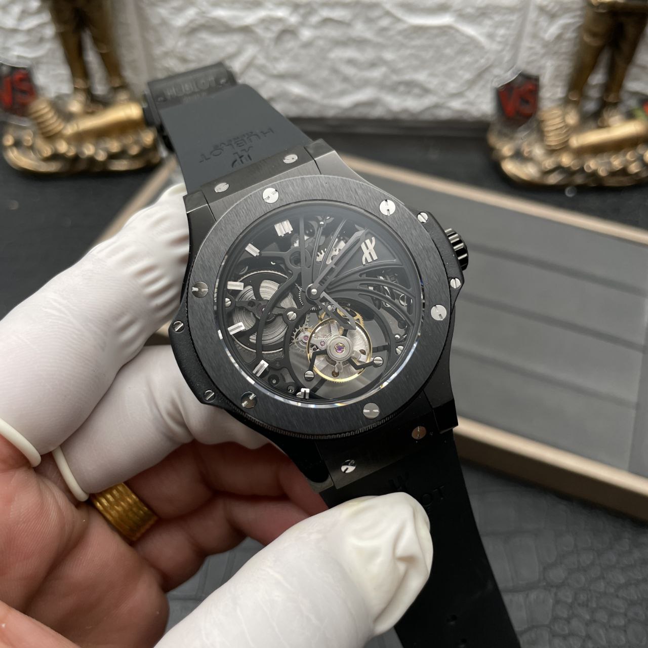 Hublot Big Bang Hollow Tourbillon 1:1 Best Edition Ceramic Skeleton Dial