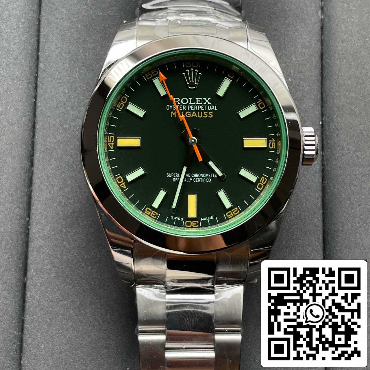 Rolex Milgauss 116400GV JVS Factory 1:1 Best Edition Swiss ETA3131 Black Dial