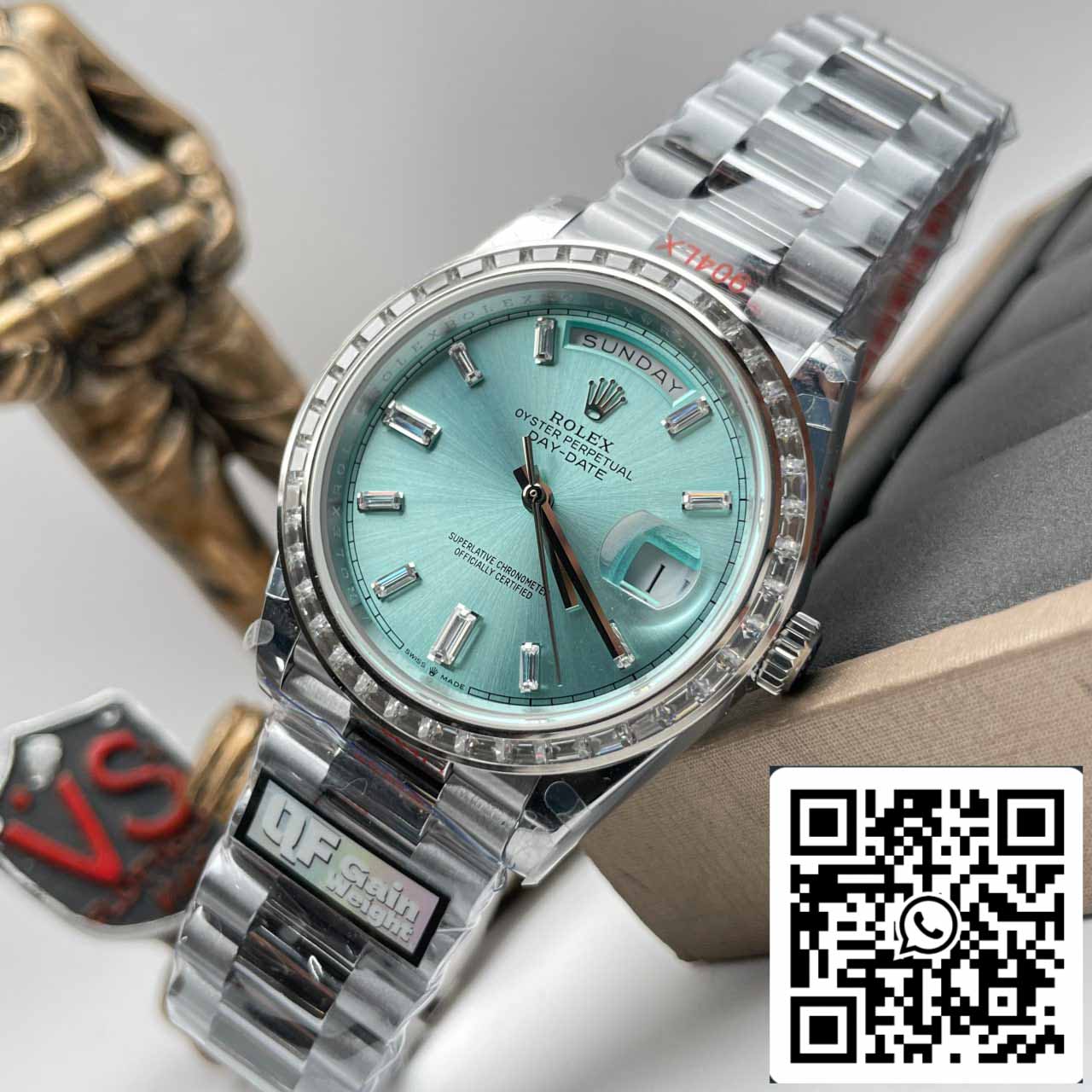 Rolex Day Date M228396tbr-0002 V5 40mm  QF Factory 1:1 Best Edition Tiffany Dial Bezel