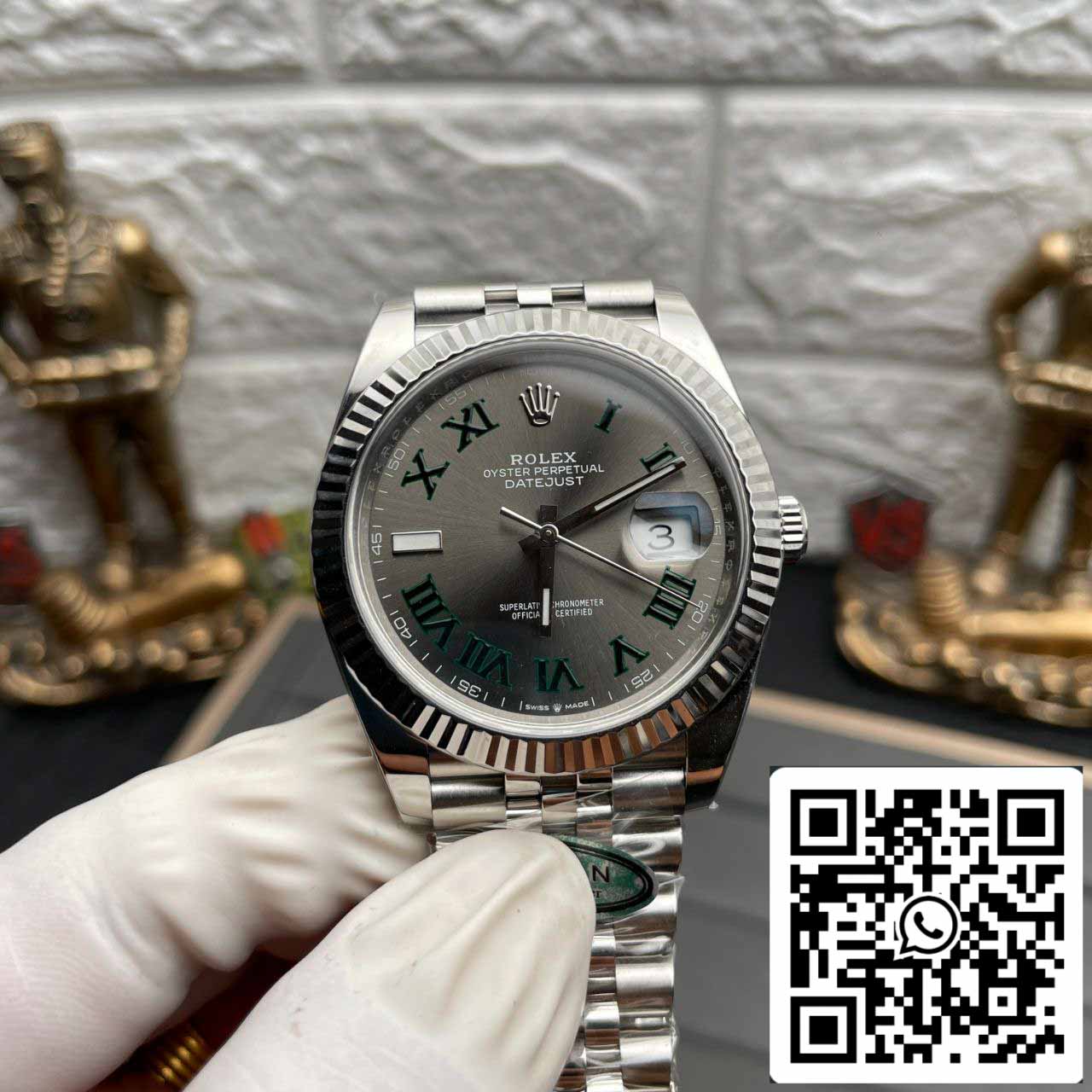 Rolex Datejust M126334-0045 Quadrante Wimbledon 41MM di Clean Factory