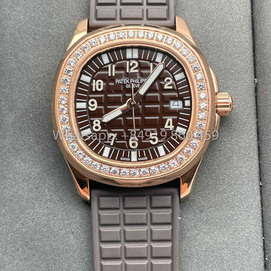 Patek Philippe Aquanaut 5067A Movimiento de cuarzo 1:1 Mejor edición PPF Factory Esfera marrón en oro rosa