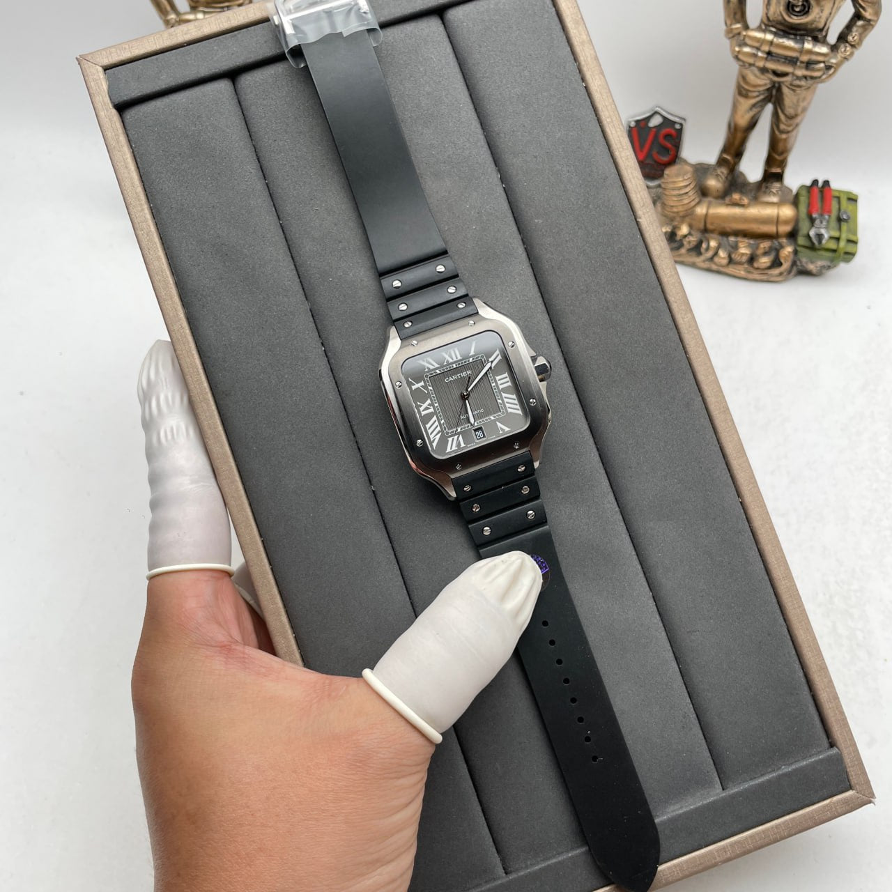 Cartier Santos WSSA0037 1:1 Best Edition GF Factory V2 Rubber Strap