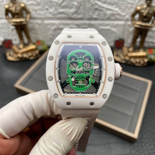 Richard Mille RM52-01 Quadrante tourbillon con teschio verde edizione 1: 1 della migliore edizione