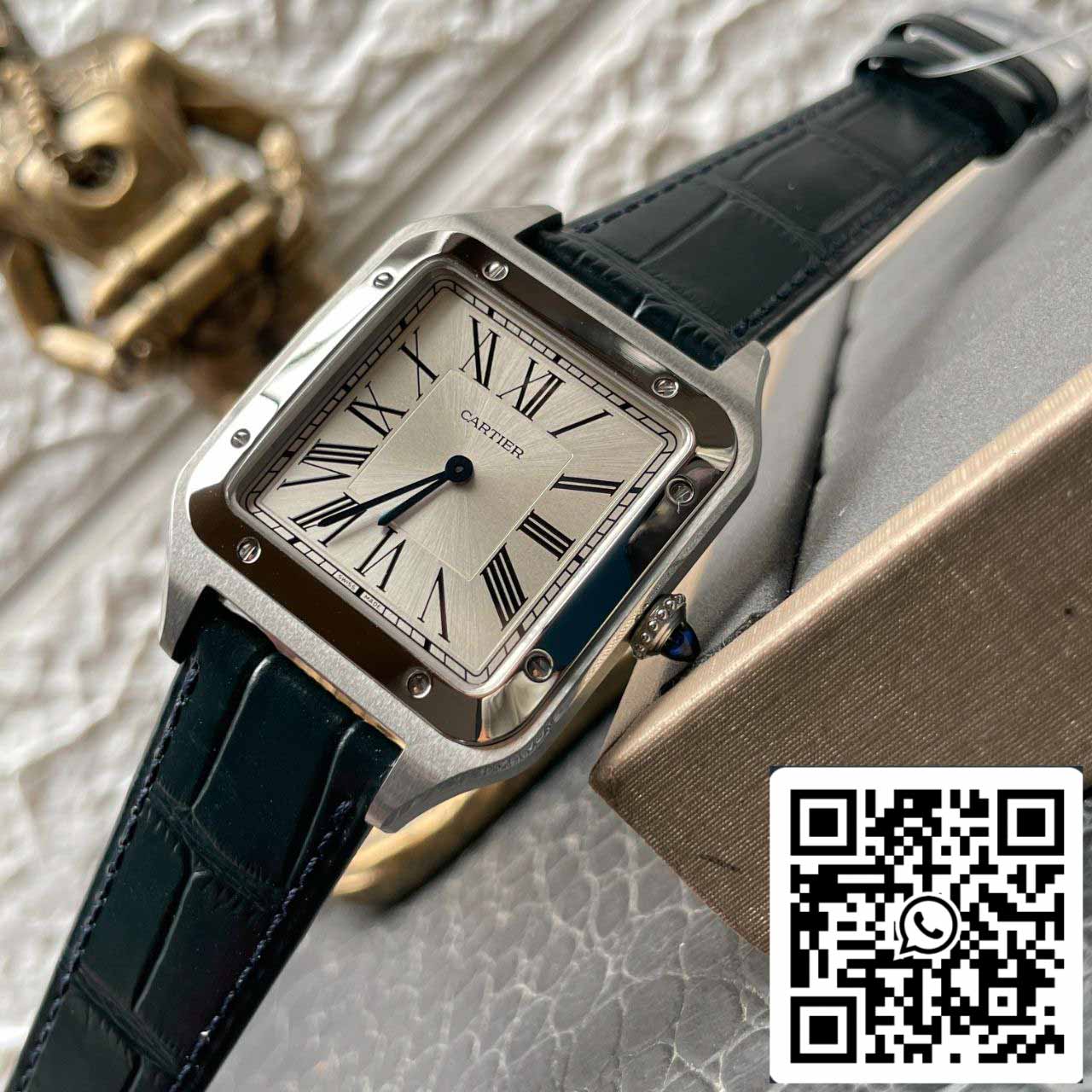 Cartier Santos Dumont WSSA0032 1:1 Best Edition F1 Factory quadrante argento svizzero ETA430 MC