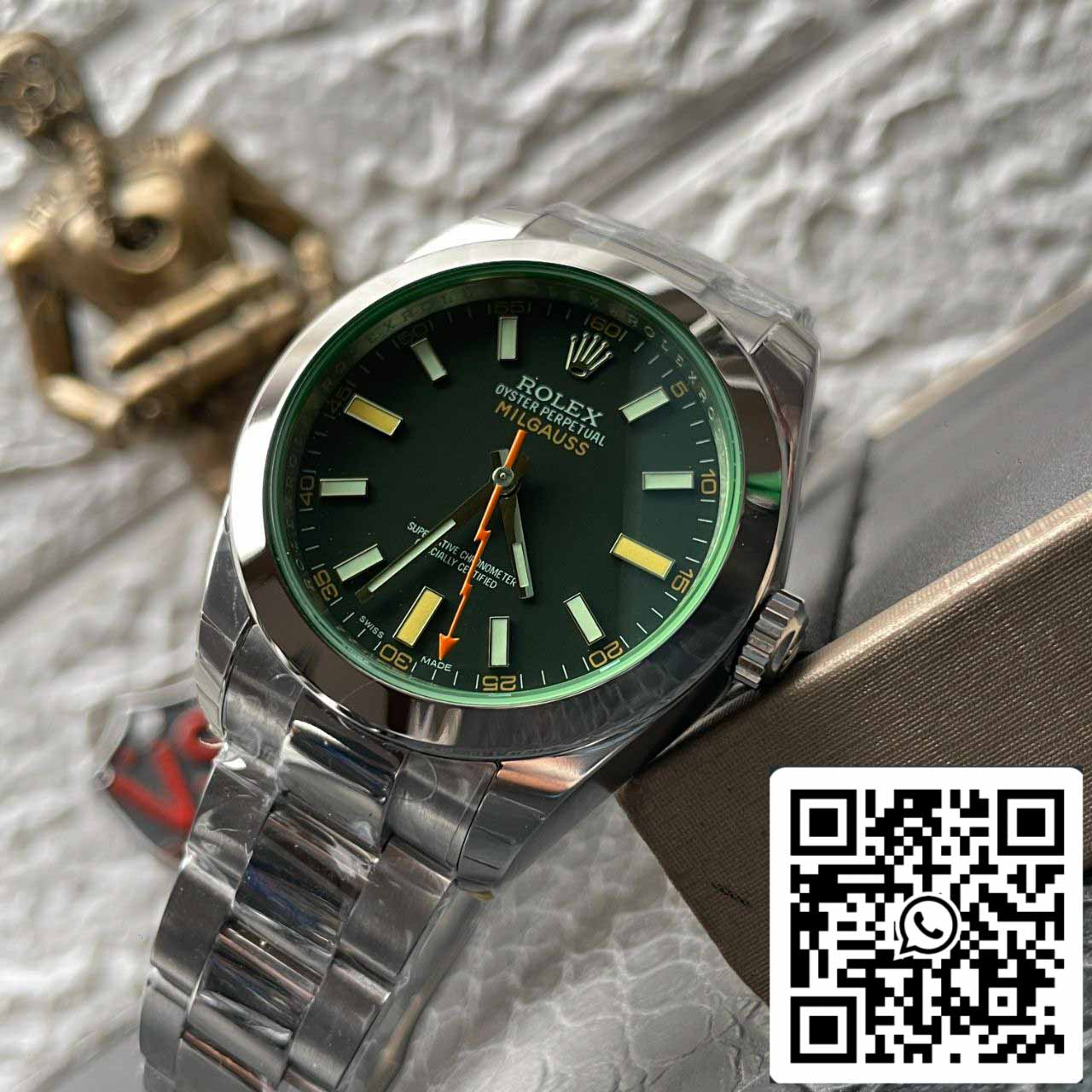 Rolex Milgauss 116400GV JVS Factory 1:1 Mejor edición suiza ETA3131 Esfera negra