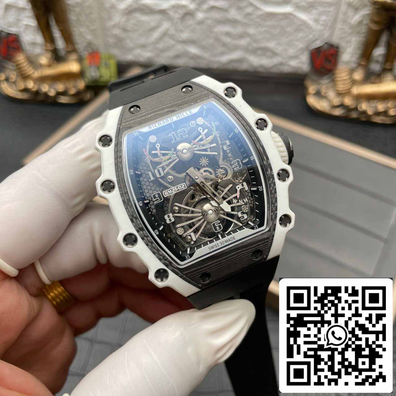 Richard Mille RM21-02 1:1 Best Edition RM Factory Tourbillon cassa in carbonio