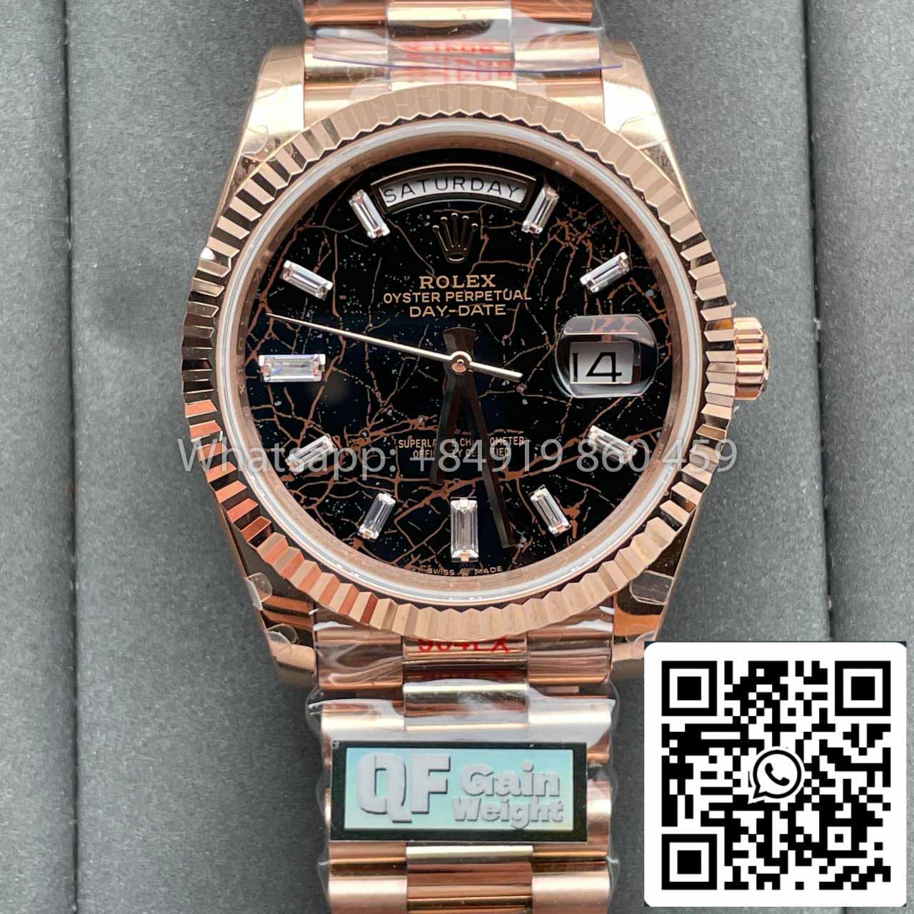 Rolex Everose Gold Day Date 40 228235-0045 1:1 Mejor edición QF Factory Esfera Eisenkiesel