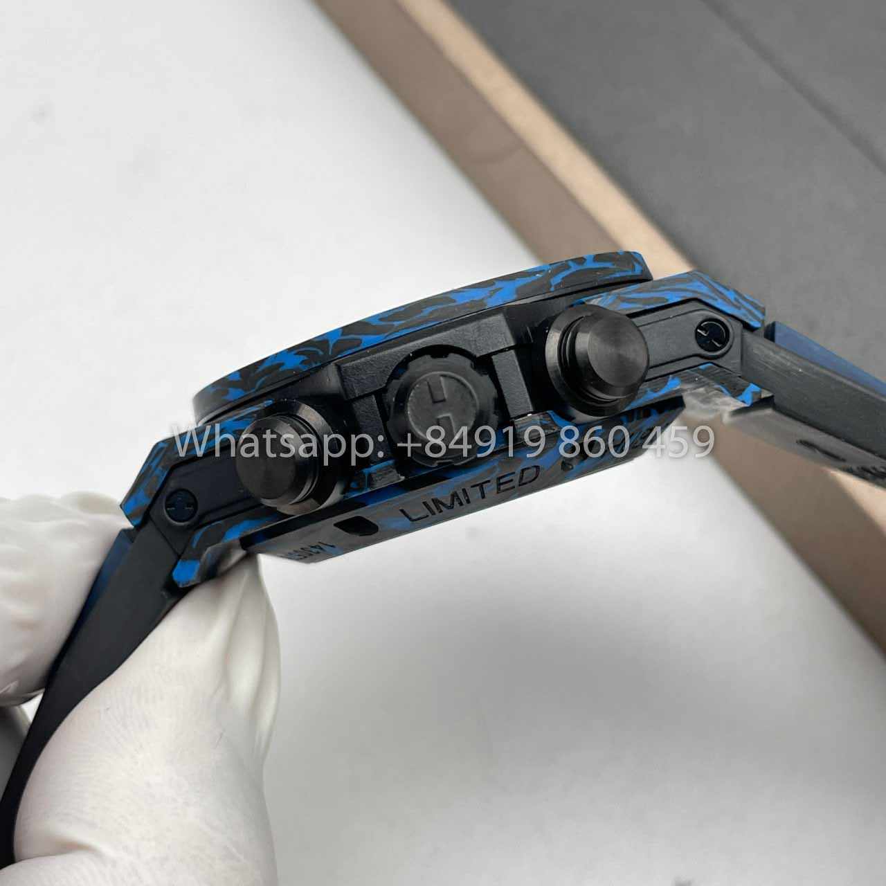 Custodia blu in fibra di carbonio Hublot BIG BANG 1:1 Best Edition HB Factory