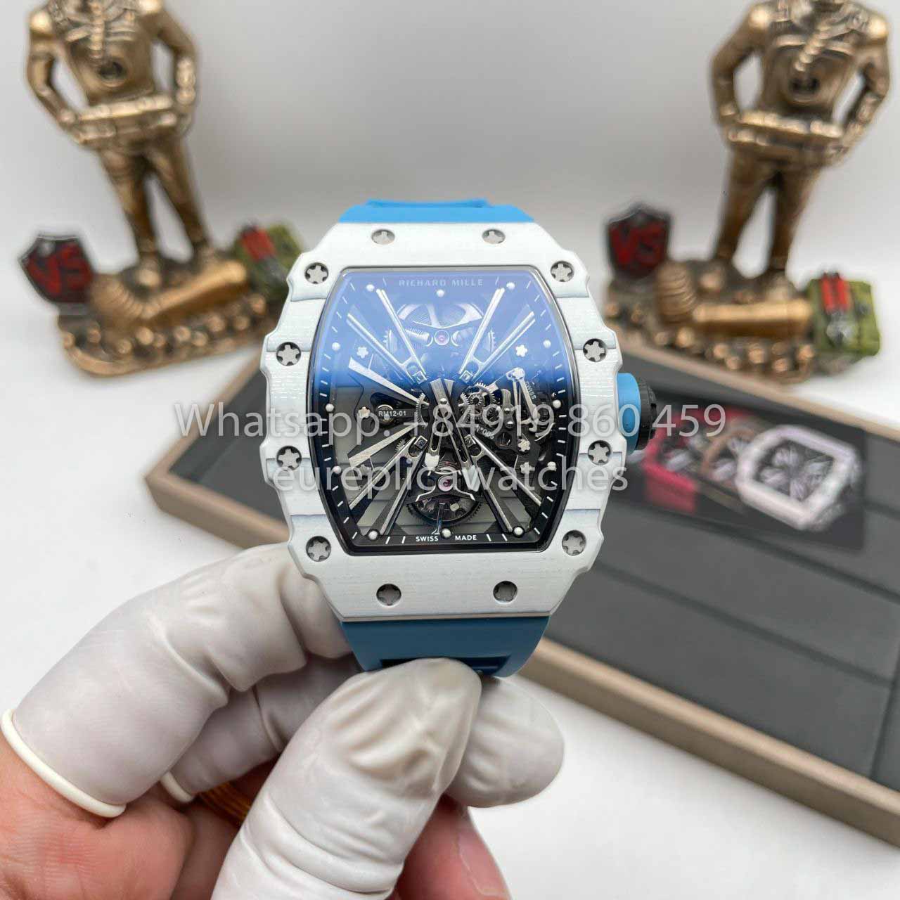 Richard Mille RM12-01 Tourbillon 1:1 Best Edition RM Factory Correa azul