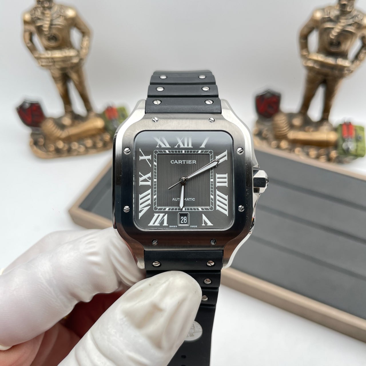 Cartier Santos WSSA0037 1:1 Best Edition GF Factory V2 Rubber Strap