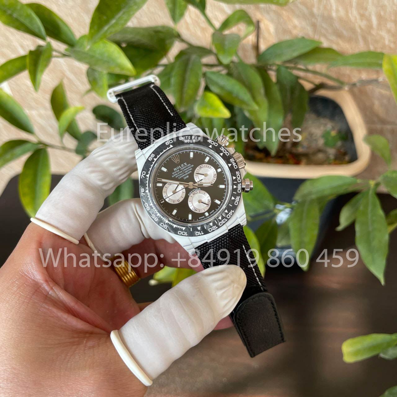 【Versión modificada DIW del movimiento 4130】 Serie Rolex Cosmograph Daytona con caja de fibra de carbono blanca