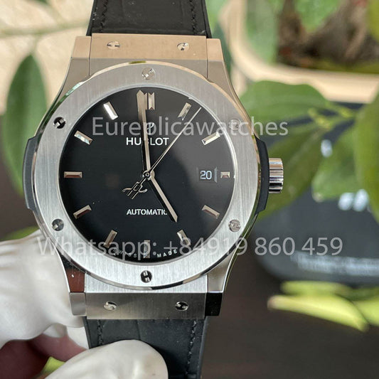 Hublot Classic Fusion 542.NX.1171.RX 42MM 1:1 Best Clone HB Factory Black Dial Leather Strap