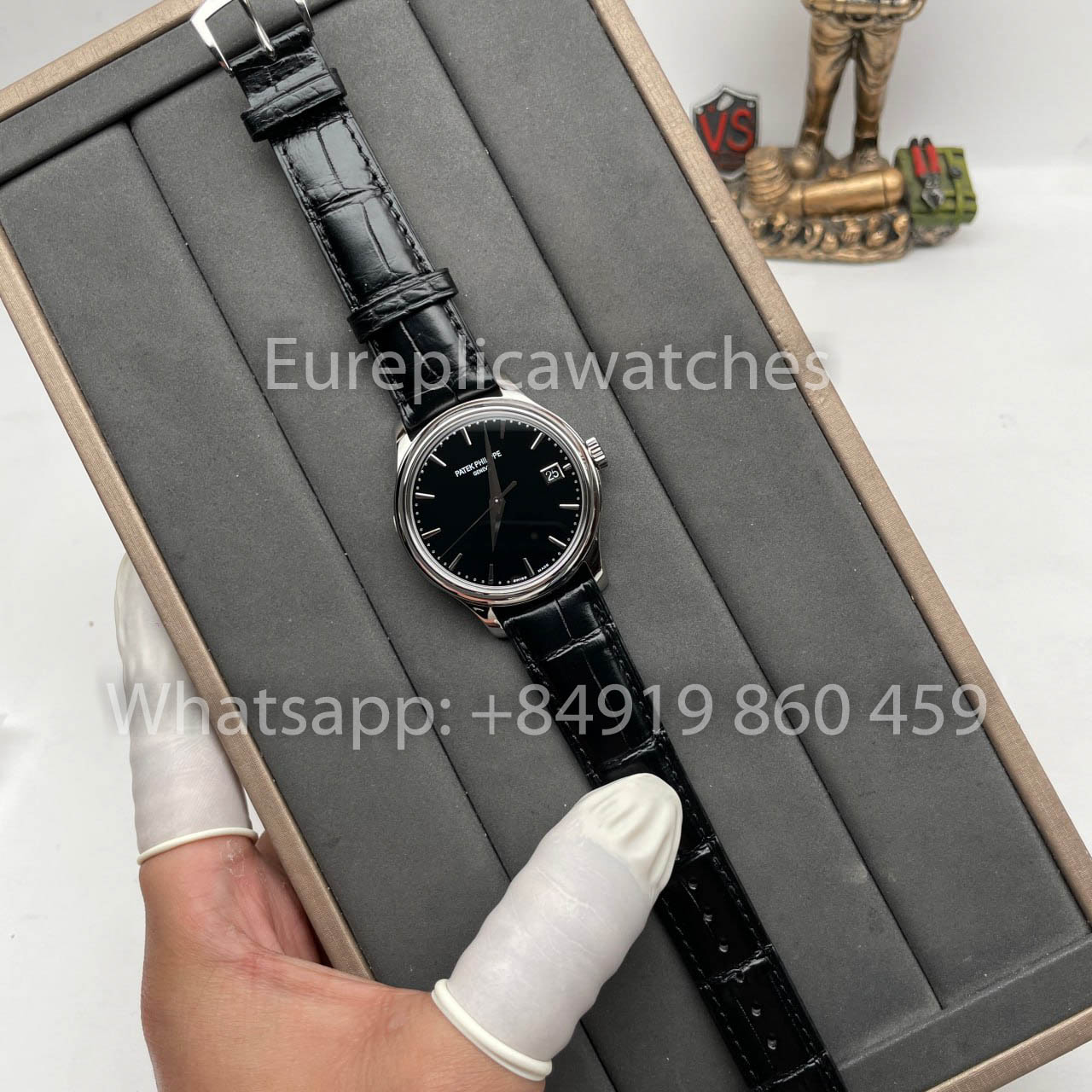 Patek Philippe Calatrava 5227G-010 1:1 Mejor Edición 3K Esfera Negra de Fábrica