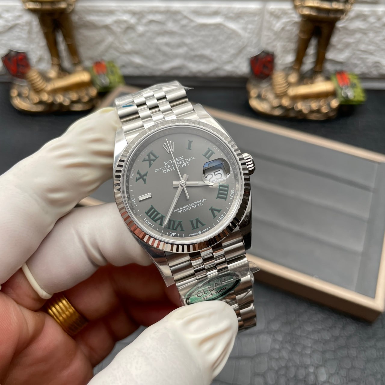 Rolex Datejust M126234-0045 36MM quadrante Wimbledon Clean Factory