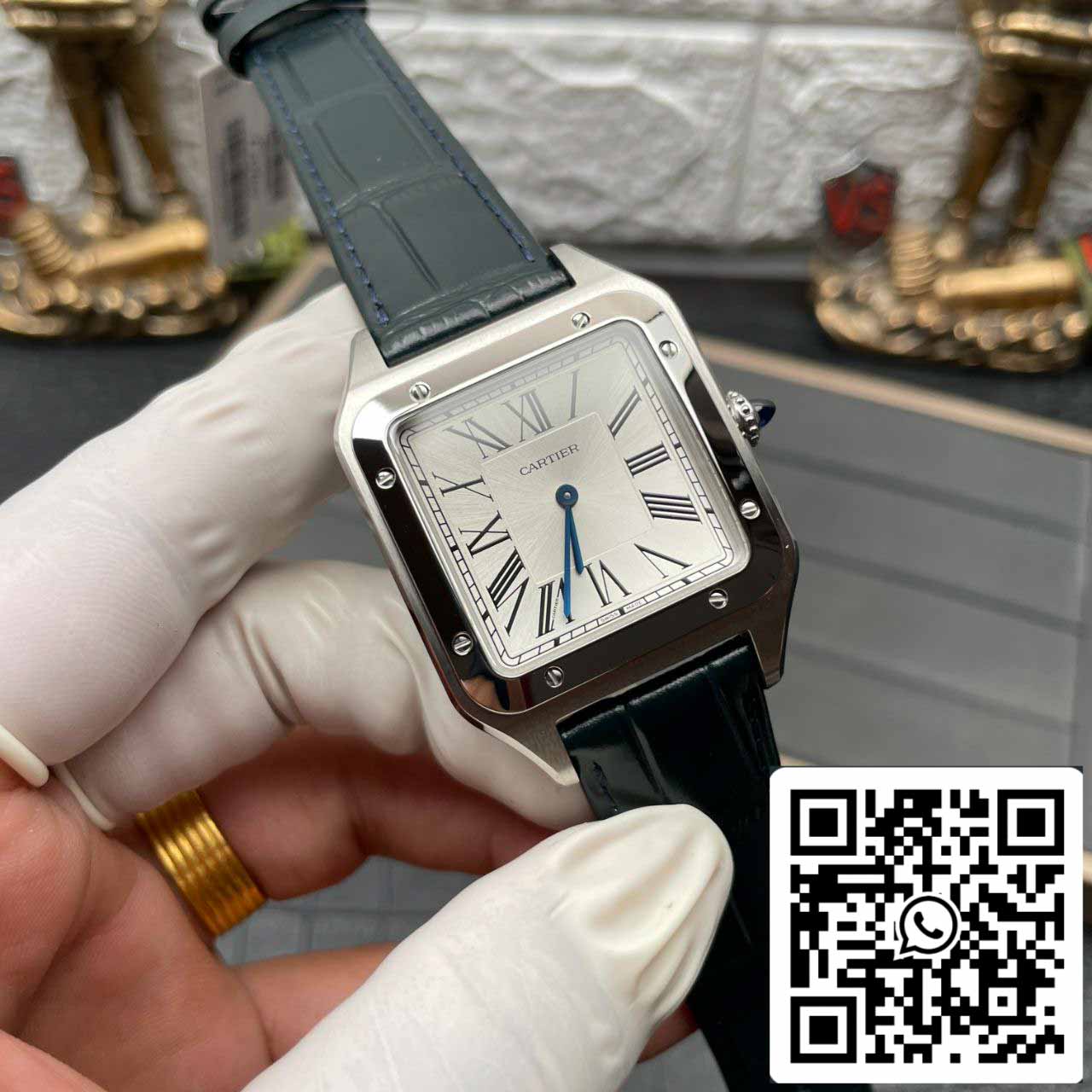 Cartier Santos Dumont WSSA0032 1:1 Best Edition F1 Factory quadrante argento svizzero ETA430 MC