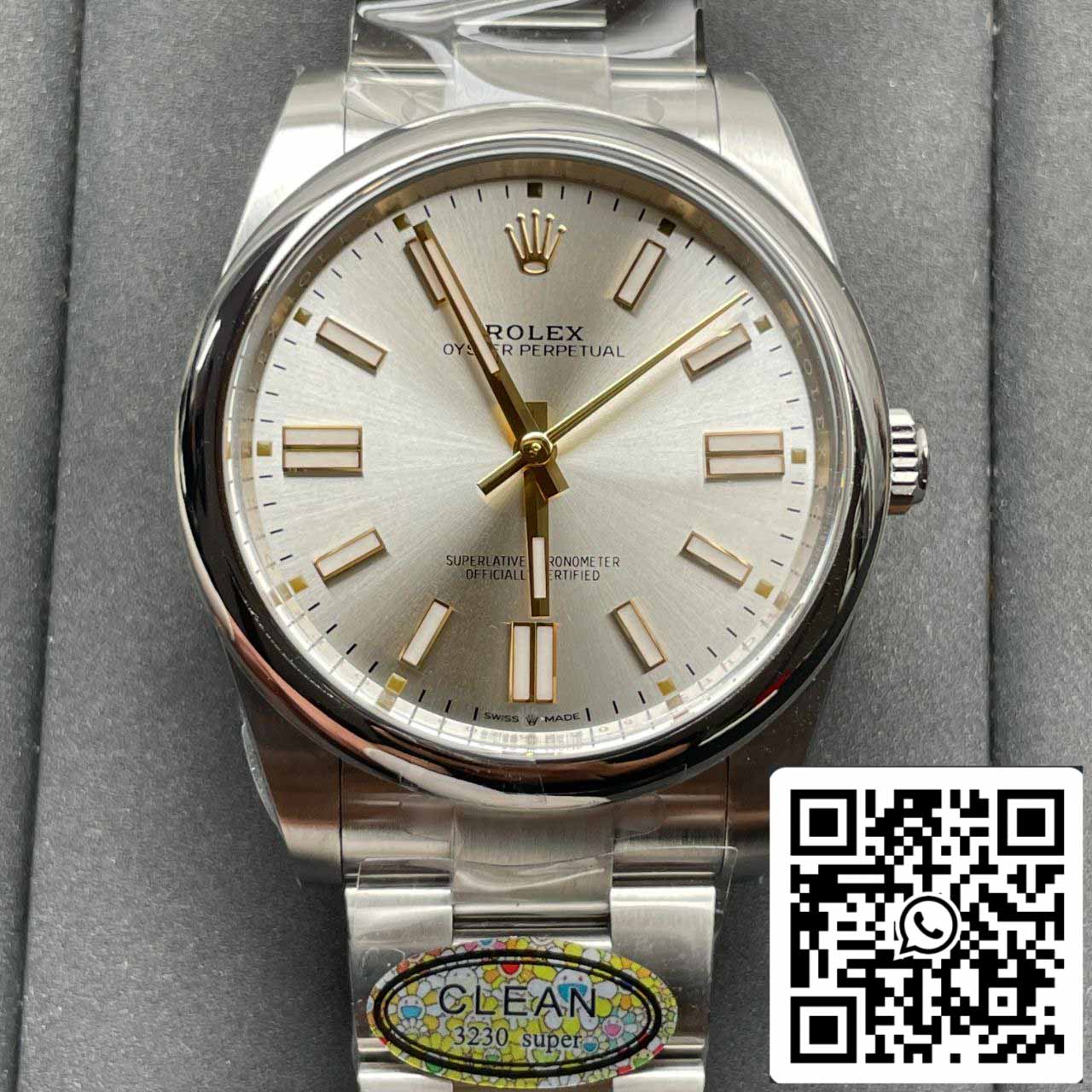 Rolex Oyster Perpetual M124300-0001 41MM 1:1 Mejor edición Clean Factory esfera plateada