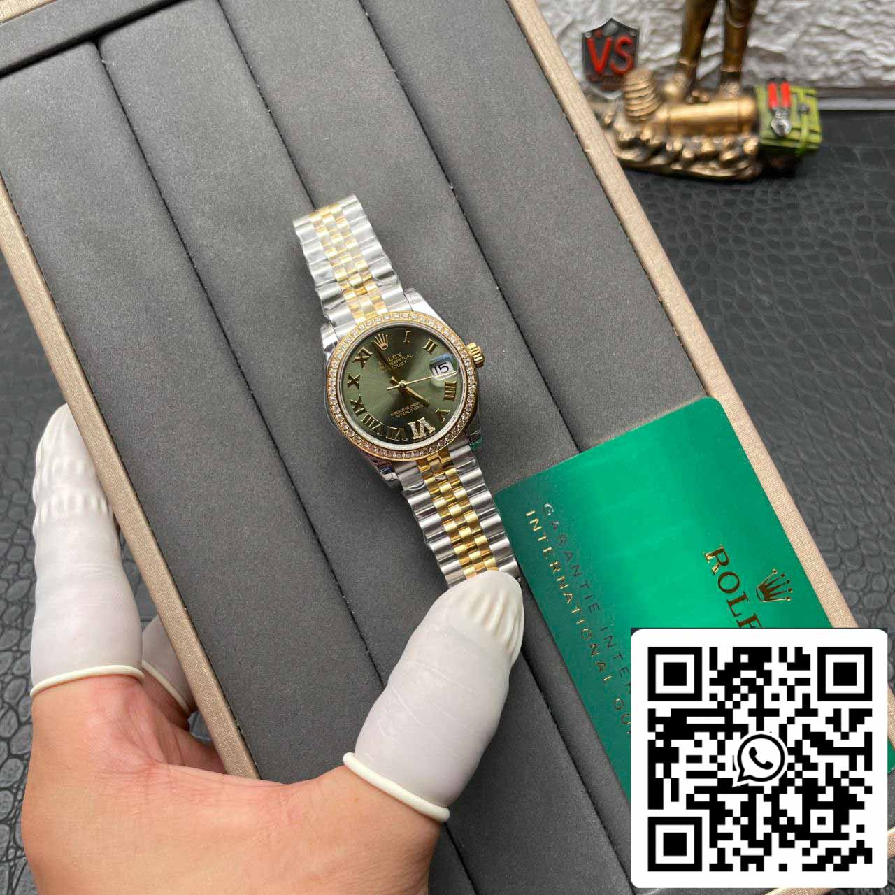 Rolex Datejust M126233-0025 1:1 Mejor edición EW Factory Esfera verde oliva con incrustaciones de diamantes