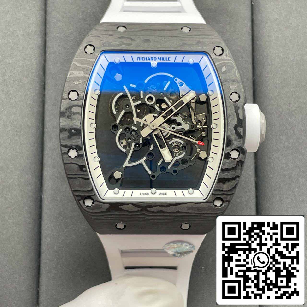 RICHARD MILLE RM055 ZF 2024 1:1 Best Edition Cassa in fibra di carbonio Cinturino nero 