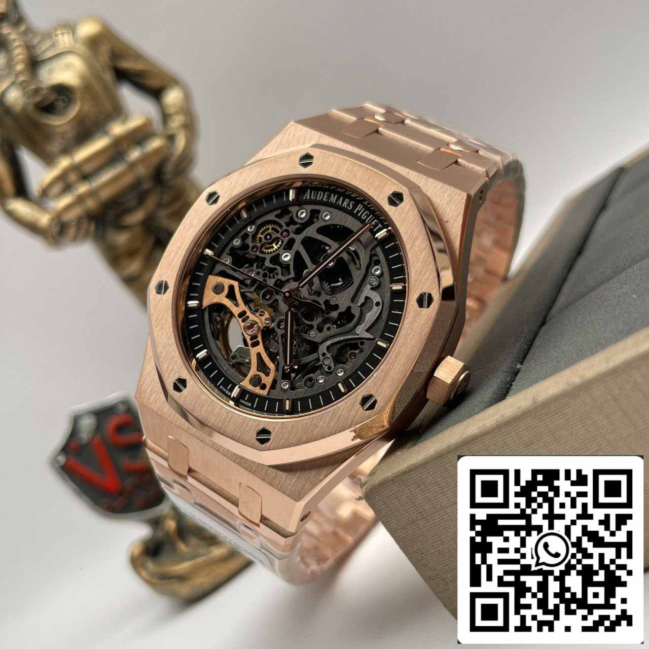 Audemars Piguet Royal Oak 15407OR.OO.1220OR.01 Mejor edición 1:1 envuelto en oro rosa de 18 quilates