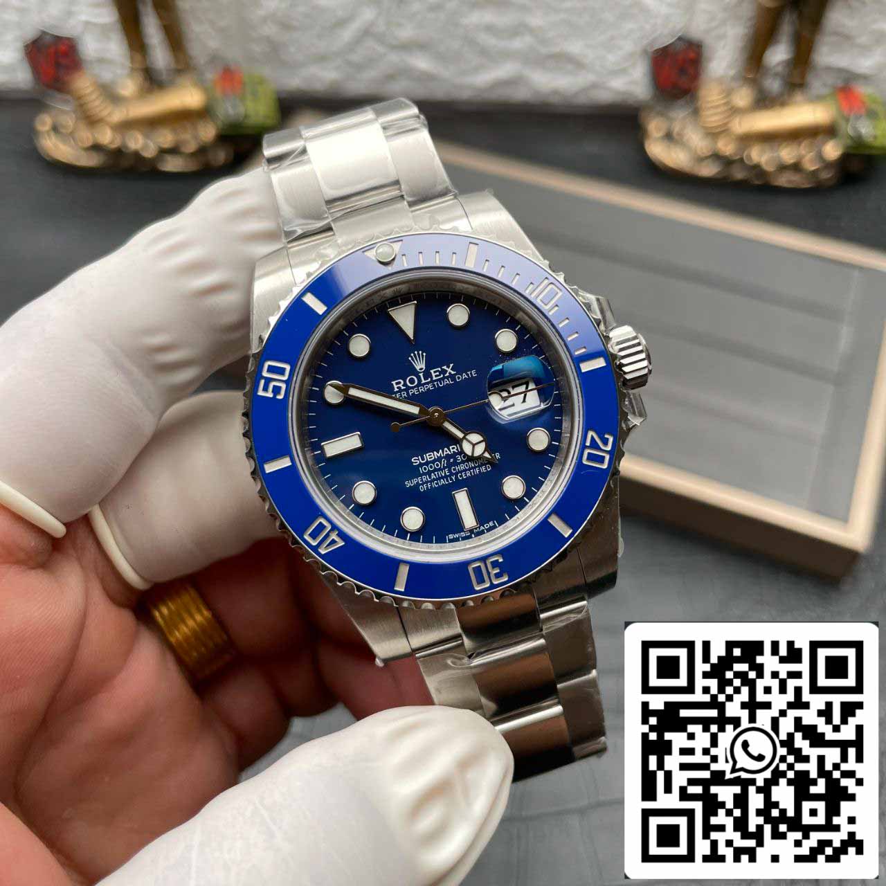 Rolex Submariner 116619LB-97209 movimento 3135 VS Factory quadrante blu